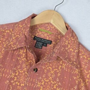 Royal Robbins‎ Mens Shirt Button Down Sz. Med Orange Poly/Cotton Hiking Outdoor